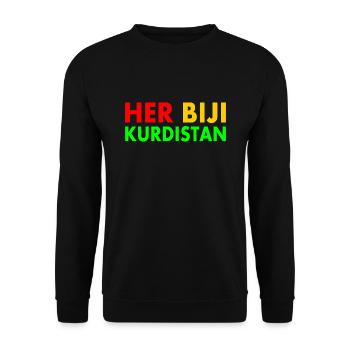Her biji Kurdistan - Unisex Sweatshirt - black - Front - Alina (178cm) & Michal (187cm)