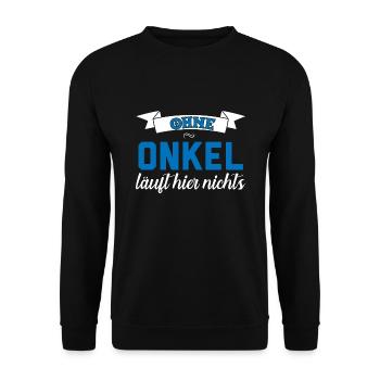 Onkel Familie Werdender Onkel Geschenk - Unisex Pullover - Schwarz - Vorne - Alina (178cm) & Michal (187cm)