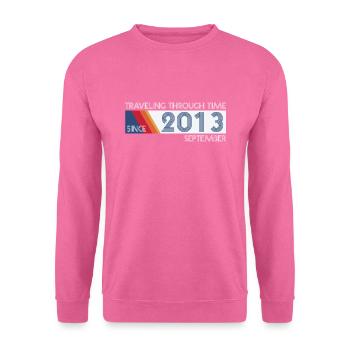 Drôle de voyage dans le temps anniversaire Design septembre 2013 - Sweat-shirt Unisexe - rose - Devant
