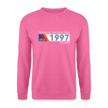 Funny Zeitreise Geburtstags Design October 1997 - Unisex Pullover - Pink - Vorne