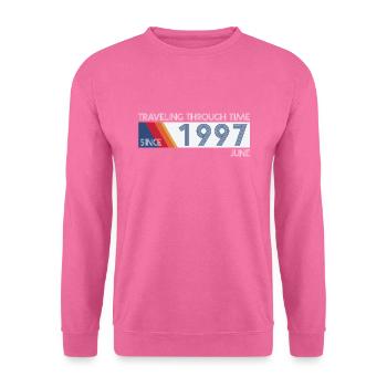 Funny Zeitreise Geburtstags Design Juni 1997 - Unisex Pullover - Pink - Vorne