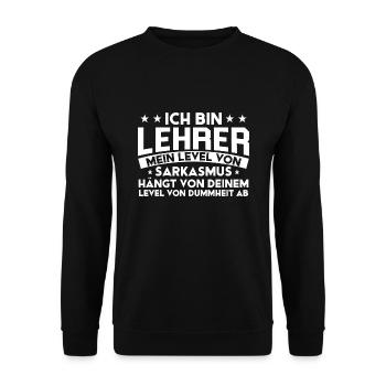 Lehrerin Lehrer Schule Lehrer Geschenk - Unisex Pullover - Schwarz - Vorne - Alina (178cm) & Michal (187cm)