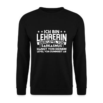 Lehrerin Lehrer Schule Lehrer Geschenk - Unisex Pullover - Schwarz - Vorne - Alina (178cm) & Michal (187cm)