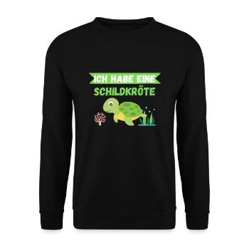 Schildkröten Besitzer Motiv Geschenk Turtle - Unisex Pullover - Schwarz - Vorne - Alina (178cm) & Michal (187cm)
