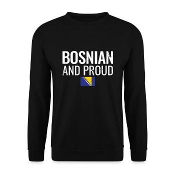 Bosnia Herzegovina Proud Bosnian Flag Bosnian - Unisex Sweatshirt - black - Front - Alina (178cm) & Michal (187cm)