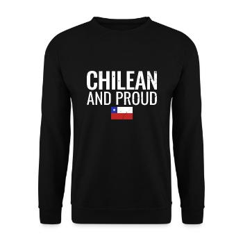 Chilean And Proud Chile Flag - Unisex Sweatshirt - black - Front - Alina (178cm) & Michal (187cm)