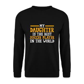 Soccer Mom Tochter Soccer Mom Sport Geschenk - Unisex Pullover - Schwarz - Vorne - Alina (178cm) & Michal (187cm)