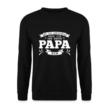 Vater Papa Vätern Geschenk - Unisex Pullover - Schwarz - Vorne - Alina (178cm) & Michal (187cm)