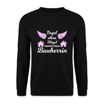 Bauherrin Bauherr Bauherrinnen Geschenk - Unisex Pullover - Schwarz - Vorne - Alina (178cm) & Michal (187cm)