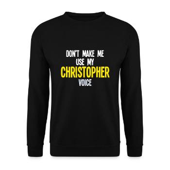 Vorname Christopher Name Christopher Geschenk - Unisex Pullover - Schwarz - Vorne - Alina (178cm) & Michal (187cm)