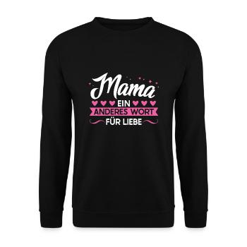 Mutter Familie Mütter Geschenk - Unisex Pullover - Schwarz - Vorne - Alina (178cm) & Michal (187cm)