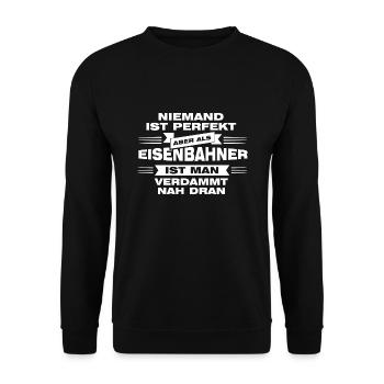 Eisenbahner Beruf Lokführer Geschenk - Unisex Pullover - Schwarz - Vorne - Alina (178cm) & Michal (187cm)