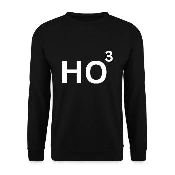 HO HO HO Physik Mathe Nerd Weihnachten Santa Claus - Unisex Pullover - Schwarz - Vorne - Alina (178cm) & Michal (187cm)