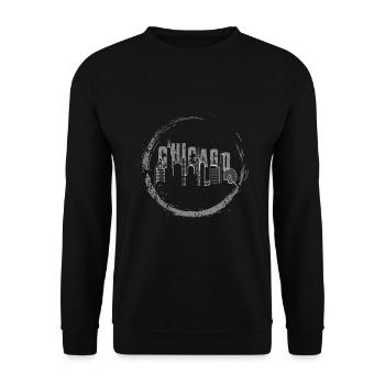 Chicago City Skyline - Unisex Pullover - Schwarz - Vorne - Alina (178cm) & Michal (187cm)