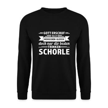 Schorle Pfälzer Weinschorle Geschenk - Unisex Pullover - Schwarz - Vorne - Alina (178cm) & Michal (187cm)