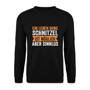 Schnitzel Wiener Wiener Geschenk - Unisex Pullover - Schwarz - Vorne - Alina (178cm) & Michal (187cm)