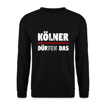 Kölner dürfen das - Unisex Pullover - Schwarz - Vorne - Alina (178cm) & Michal (187cm)