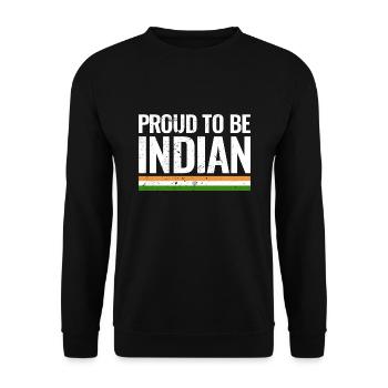 Fier d’être Indian Indian Flag India - Sweat-shirt Unisexe - noir - Devant - Alina (178cm) & Michal (187cm)