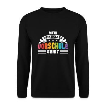 Vorschule Anfang Vorschulkind Geschenk - Unisex Pullover - Schwarz - Vorne - Alina (178cm) & Michal (187cm)
