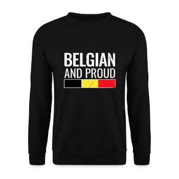 Belgian and proud Belgian flag - Unisex Sweatshirt - black - Front - Alina (178cm) & Michal (187cm)