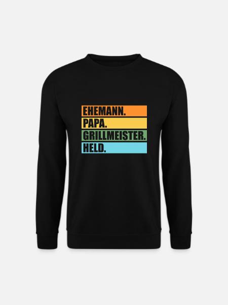 Grillmeister Papa Grillmeister Papa Geschenk - Unisex Pullover - Schwarz