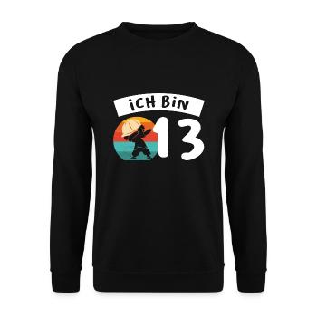 12.Geburtstag Dabbing 12 Jahre alt Geschenk - Unisex Pullover - Schwarz - Vorne - Alina (178cm) & Michal (187cm)