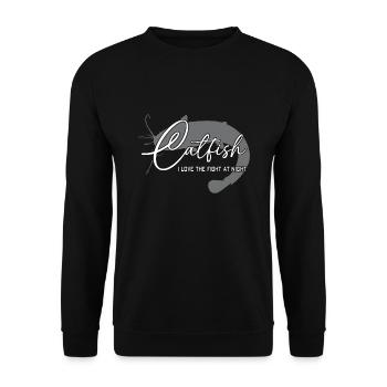Wels Waller angeln Sportfischen Flussmonster - Unisex Pullover - Schwarz - Vorne - Alina (178cm) & Michal (187cm)