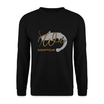 Welsdompteur Welsflüsterer Welsangler - Unisex Pullover - Schwarz - Vorne - Alina (178cm) & Michal (187cm)