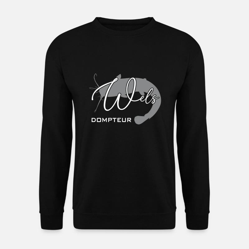Welsdompteur Welsflüsterer Welsangler - Unisex Pullover - Schwarz