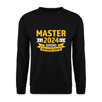 Master 2024 Master bestanden Master Abschluss Gesc - Unisex Pullover - Schwarz - Vorne - Alina (178cm) & Michal (187cm)