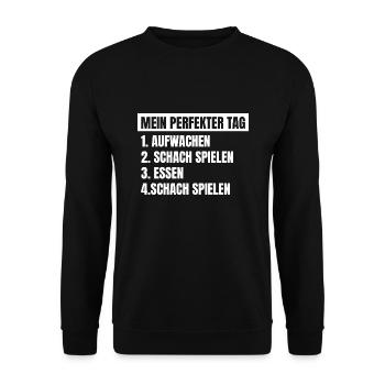 Schach Spieler Schach Spieler Geschenk - Unisex Pullover - Schwarz - Vorne - Alina (178cm) & Michal (187cm)
