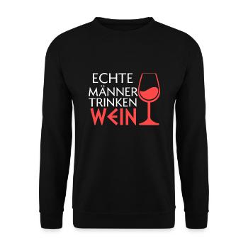 Wein Alkohol Weinkenner Geschenk - Unisex Pullover - Schwarz - Vorne - Alina (178cm) & Michal (187cm)