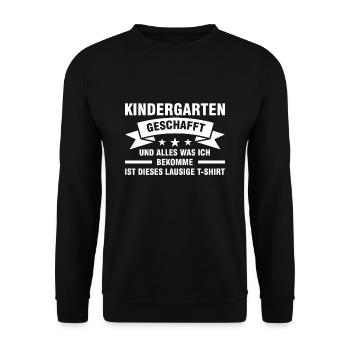 Kindergarten Abschluss Kindergartenkind Geschenk - Unisex Pullover - Schwarz - Vorne - Alina (178cm) & Michal (187cm)