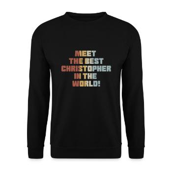 Vornamen Christopher namens Christopher Geschenk - Unisex Pullover - Schwarz - Vorne - Alina (178cm) & Michal (187cm)