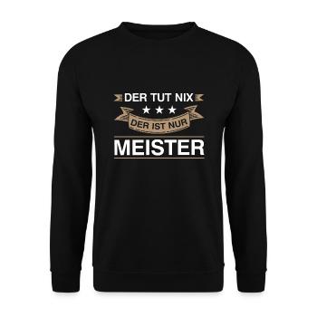 Meister Prüfung Meister Prüfung Geschenk - Unisex Pullover - Schwarz - Vorne - Alina (178cm) & Michal (187cm)
