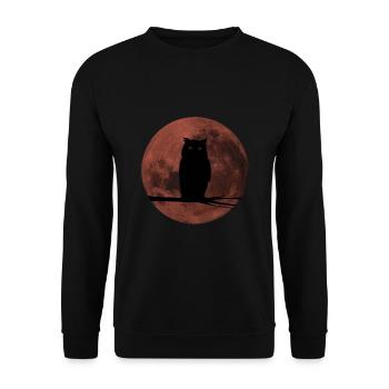 Noctambule avec rouge lune pour les grognons du matin - Sweat-shirt Unisexe - noir - Devant - Alina (178cm) & Michal (187cm)