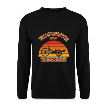 LA VIE EST PLUS BELLE SUR UN TRICYCLE COUCHÉ - Sweat-shirt Unisexe - noir - Devant - Alina (178cm) & Michal (187cm)
