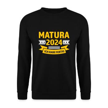 Matura 2024 Matura bestanden Schulabschluss Gesche - Unisex Pullover - Schwarz - Vorne - Alina (178cm) & Michal (187cm)