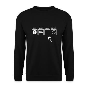 Skydiving shirt & Parachute cadeau - Sweat-shirt Unisexe - noir - Devant - Alina (178cm) & Michal (187cm)