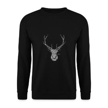 Cerf en bois sauvage - Sweat-shirt Unisexe - noir - Devant - Alina (178cm) & Michal (187cm)