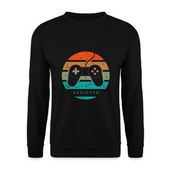 jeux video addicted - Sweat-shirt Unisexe - noir - Devant - Alina (178cm) & Michal (187cm)