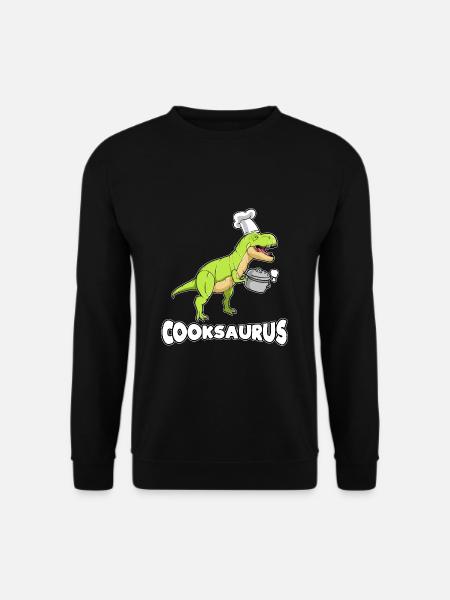 Koch Dinosaurier Cartoon Comic Lustig Geschenkidee - Unisex Pullover - Schwarz