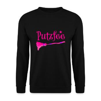 Putzfee Lustiger Spruch Putzfrau Haushalt Geschenk - Unisex Pullover - Schwarz - Vorne - Alina (178cm) & Michal (187cm)