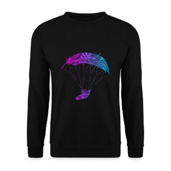 Paraglider feather feather light paraglider - Unisex Sweatshirt - black - Front - Alina (178cm) & Michal (187cm)