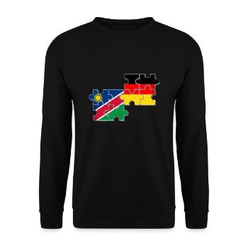 Namibia Deutschland Freunde Namibisch Deutsch - Unisex Pullover - Schwarz - Vorne - Alina (178cm) & Michal (187cm)