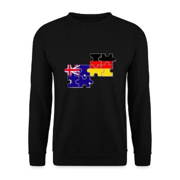 Australien Deutschland Australisch Deutsch Flagge - Unisex Pullover - Schwarz - Vorne - Alina (178cm) & Michal (187cm)