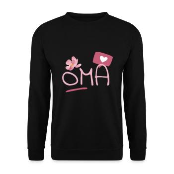 Ich liebe Oma - Unisex Pullover - Schwarz - Vorne - Alina (178cm) & Michal (187cm)