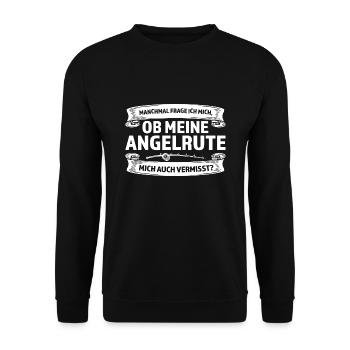 Angeln Fisch Fischer Angler Angeln Geschenk - Unisex Pullover - Schwarz - Vorne - Alina (178cm) & Michal (187cm)