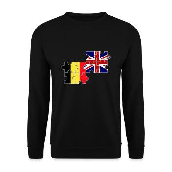 Belgium Great Britain Flag Belgian British - Unisex Sweatshirt - black - Front - Alina (178cm) & Michal (187cm)