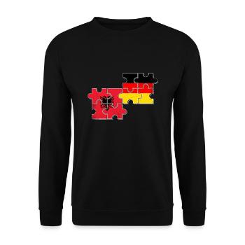 Albania Germany Flag Albanian German - Unisex Sweatshirt - black - Front - Alina (178cm) & Michal (187cm)